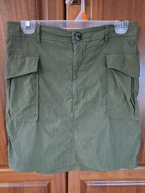 Anthropologie, MAEVE olive green cargo mini skirt medium